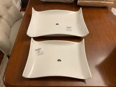 10 White Contemporary porcelain plates, View more