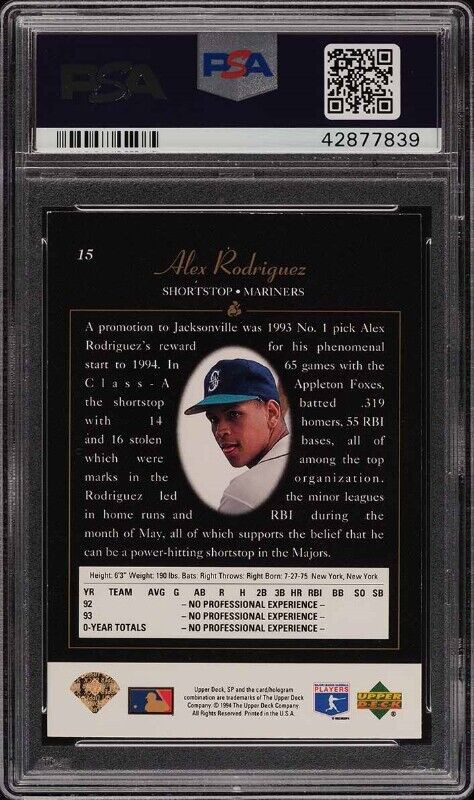 ALEX RODRIGUEZ .... 1994 SP Foil ROOKIE .... PSA 7, PSA 8 ($125) in Arts & Collectibles in City of Halifax - Image 3