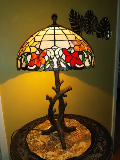 Real stained glass table lamp., View more