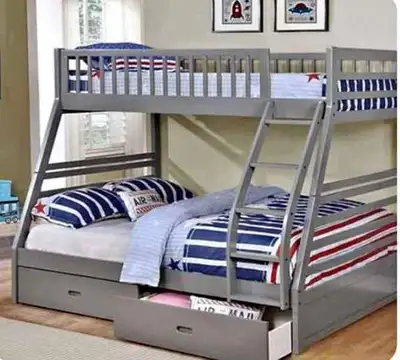 Lit Superposé en Bois Massif avec Tiroirs – Qualité Premium, View more