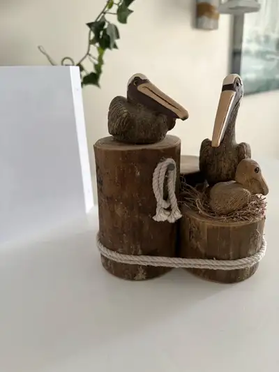 Pelicans on pier, View more