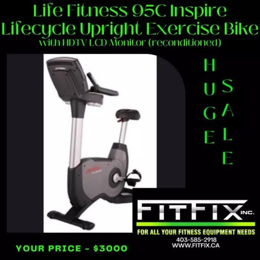 Life Fitness 95C Inspire Upright w/ 17” monitor (Reconditioned) in Exercise Equipment in Calgary