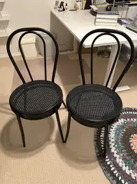 Black bistro style chairs