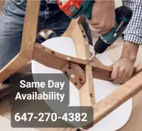 Same Day Availability, Furniture Assembly, Handyman 647-270-4382