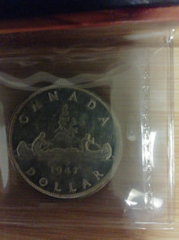 1947 Canada $1 ICCS graded MS-64 Blunt 7 coin