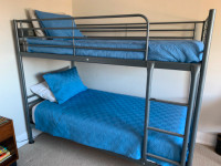 Metal sturdy single bunk beds