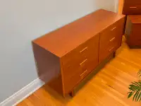 compact teak dresser set