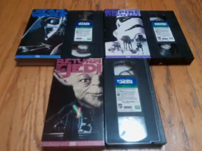 Star Wars Trilogy VHS set from 1995 in excellent used condition. Parts 4,5,6. Star Wars A New Hope,...