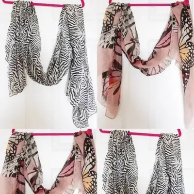 NEW - Black White Zebra or Pink Butterfly Women's Scarf, View more