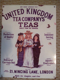 United Kingdom Tea Company metal sign 12 x 15.5"