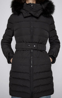 Zara duvet manteau down parka puffer coat jacket aritzia h&m fur