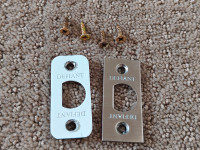 2 Defiant Door Security Deadbolt Strike / Latch Face Plate