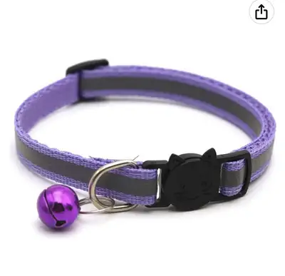 Reflective Cat Collar with Bell, Nylon Tightness Adjustable Coll, View more