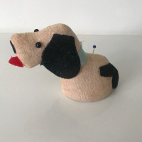 Vintage Small Puppy Dog Pin Cushion Sewing Notion