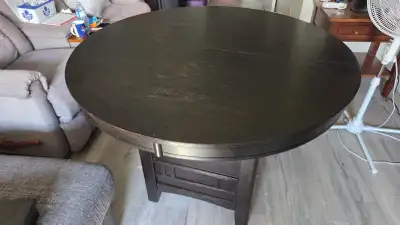 Circular Wood Dining Table with Centre Leaf, View more