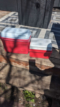 2 small lunchbox style coolers 