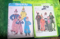 Kids' Hallowe'en costume sewing patterns, $2 each/both for$3.