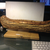 ANTIQUE Canada Birch Bark Canoe Native Indian Hand Made LARGE