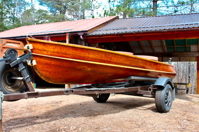 Cedar Strip Boat and Heavy Duty Trailer for Sale. in Powerboats & Motorboats in Pembroke - Image 3