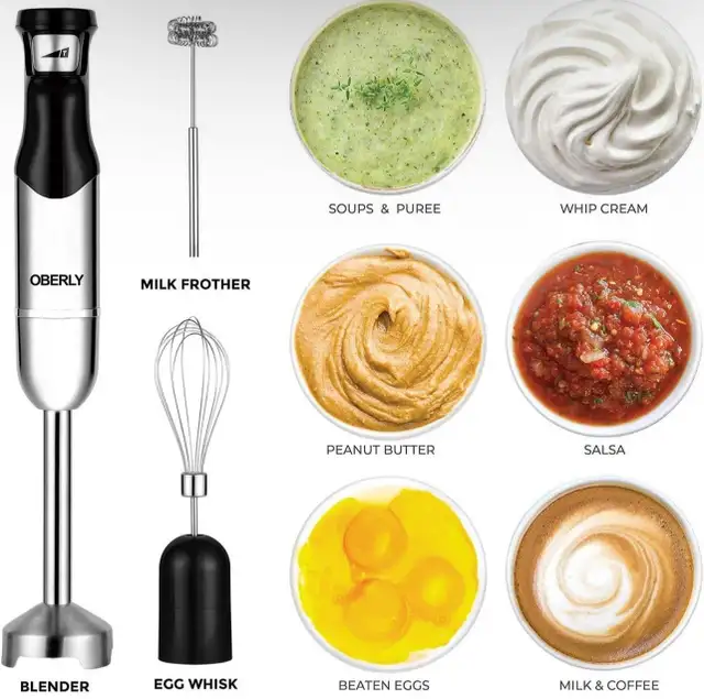 Immersion Hand Blender 500W 3‑in‑1 Stick Mixer Frother & Whisk  in Processors, Blenders & Juicers in Hamilton - Image 3