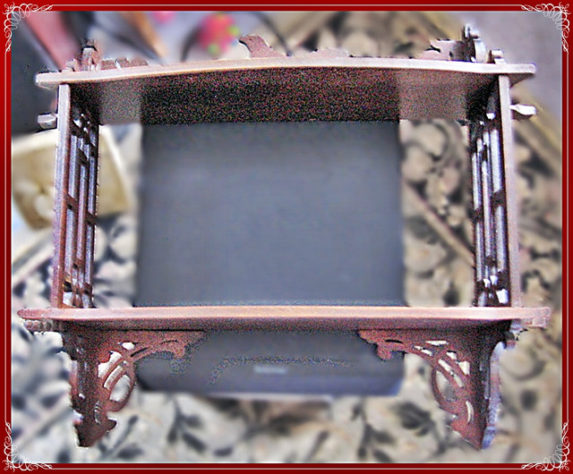 MAHOGANY WALL SHELF CHINESE CHIPPENDALE FILIGREE SIDES in Hutches & Display Cabinets in Oshawa / Durham Region - Image 2