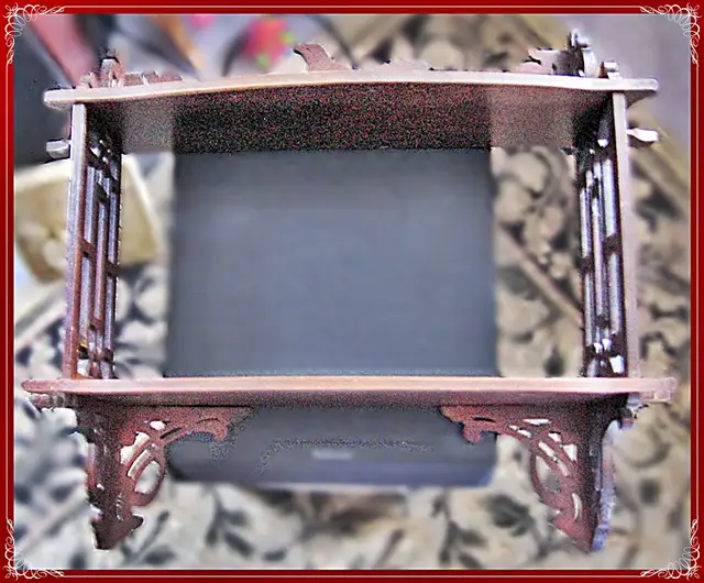 MAHOGANY WALL SHELF CHINESE CHIPPENDALE FILIGREE SIDES in Hutches & Display Cabinets in Oshawa / Durham Region - Image 3