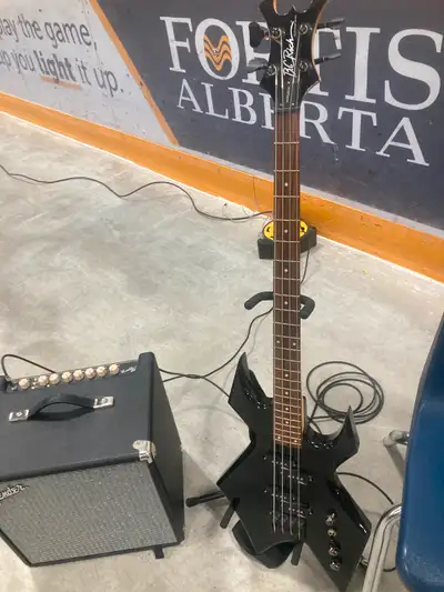 BC Rich Warlock Bass Guitar W/Fender Rumble 40 Amp, View more