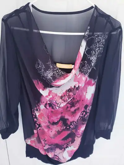 NEW - Black Top fro Crisca, Sheer with Tank Connected, View more