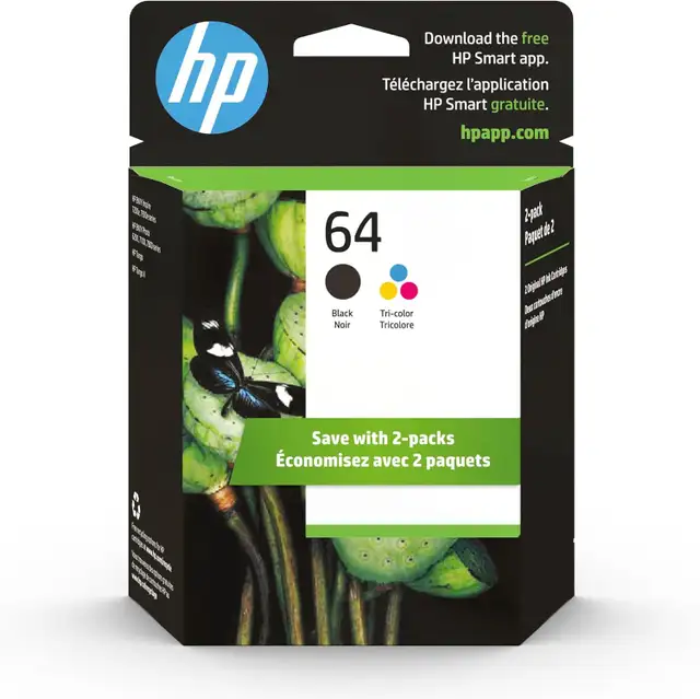 HP 64 Black/multicolor Ink Cartridges (2-pack) -NEW, SEALED in Printers, Scanners & Fax in Abbotsford - Image 2
