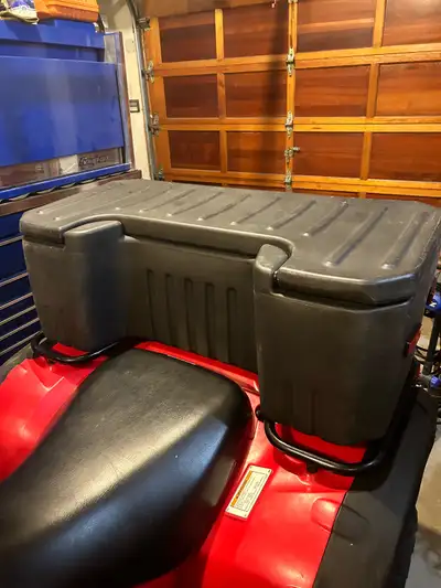 Honda quad box, large box lots of space, has removable tray, tie down holes inside and on top. Very...