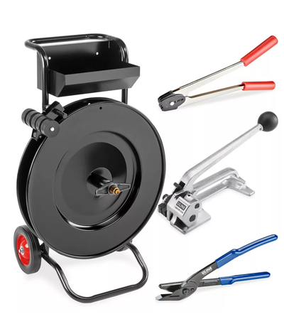 Uline Banding Machine comes with Tensioner, Sealer and Cutter. Also comes with nylon strapping and c...