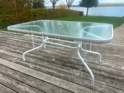 Deluxe Outdoor Dining Table ALUMINUM / Glass 38”x60” Solid Heavy, View more