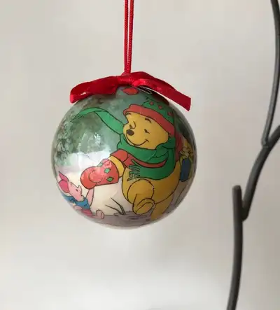 Pooh and Piglet are always best friends and here they are on a vintage paper mache ornament from Dis...