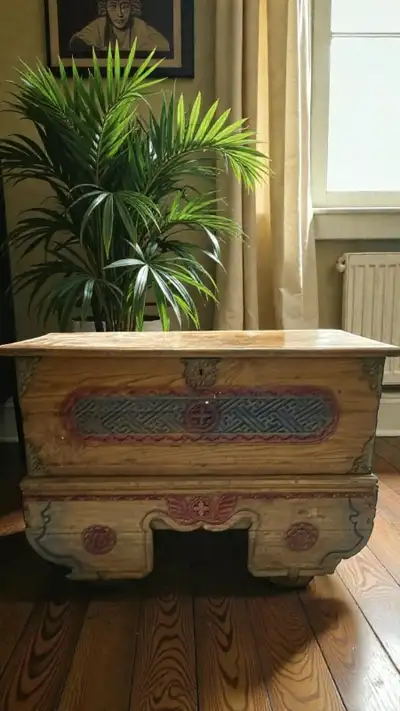 Antique Solid Wood Storage Chest – Hand-Carved, Bali Import, View more