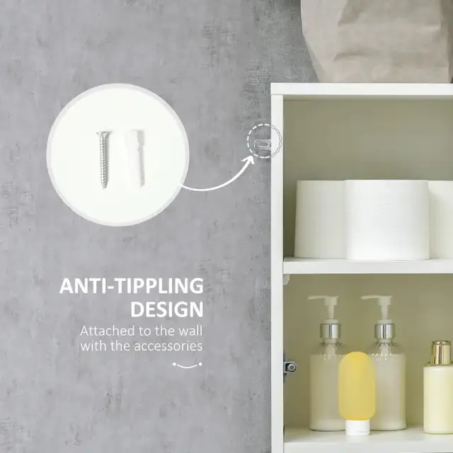 kleankin 66.9" Tall Bathroom Cabinet, Narrow Bathroom Storage in Storage & Organization in Markham / York Region - Image 9