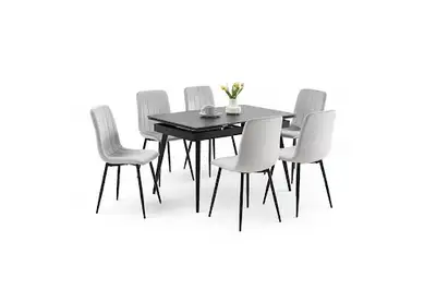 HOLIDAY MUST-GO DEAL – EXTENDABLE MARBLE DINING SET , View more