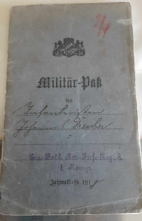 WW1 German Military Pass Book