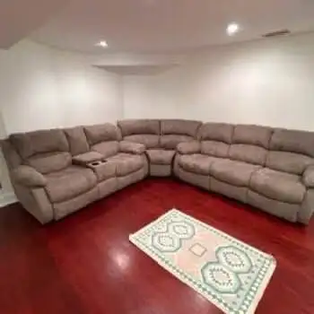 L-Shaped Sectional Sofa Set with Cup Holders – MOVING SALE - pic, View more