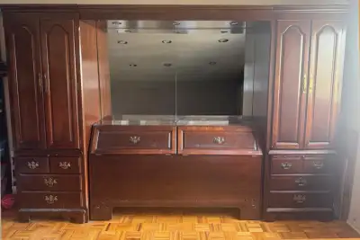 Large Traditional Wood Wall Unit, View more