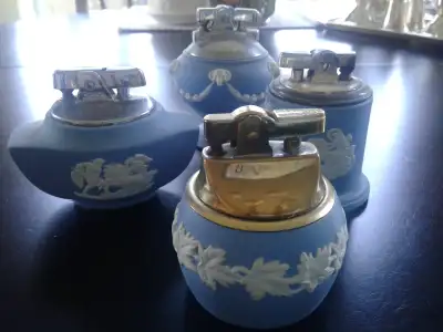 Lighters (Ronson) $25, ashtrays $10, 2 lighter and ashtray sets $30, lots to choose from.