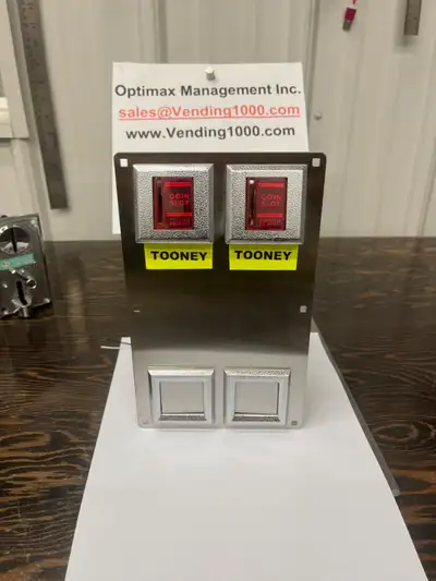 New Dual Front Plate Assembly Complete with Suzo Happ Coin Acceptors Mechanisms, Coin Switches, Wiri...
