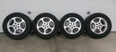 Set of 4 Nissan Alloy OEM 235/60 R16 wheel Tires all season with sensors. Removed from 2007 Nissan q...