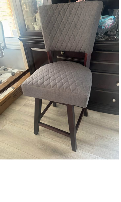 SWIVEL BAR STOOL DARK GREY WOODEN LEGS- mnx, View more