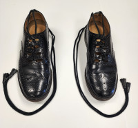 Kilt Shoes/Ghillies - Mens 9 UK, black leather, rubber soles