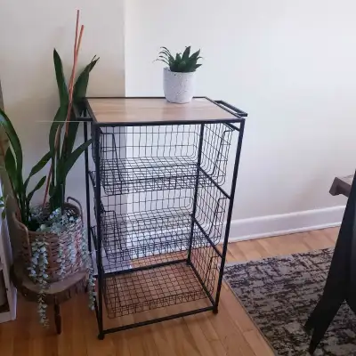 BRAND New ! Purchased from Homesense , distressed finish on metal frame Versatile piece , that can f...