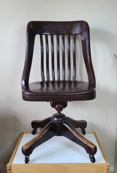 Antique Oak Swivel Office Chair 1930s Canadian Made, View more