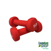 New Colourful Dumbbell Coated Rubber - 2lbs