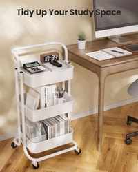 Durable 3-Tier Metal Rolling Cart with Lockable Wheels - Perfect Mississauga / Peel Region Toronto (GTA) Preview