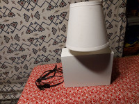 white rectangle solid table lamp