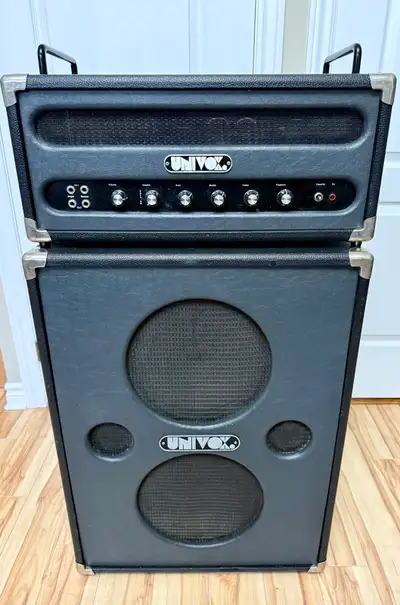 Vintage Univox U-1246 Bass Amp Head + U-1205 2x12 Cabinet, View more